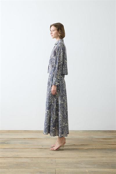 ALINA PAISLEY PATTERN VOILE SKIRT SET BLUE