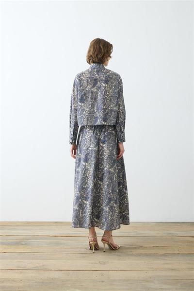 ALINA PAISLEY PATTERN VOILE SKIRT SET BLUE
