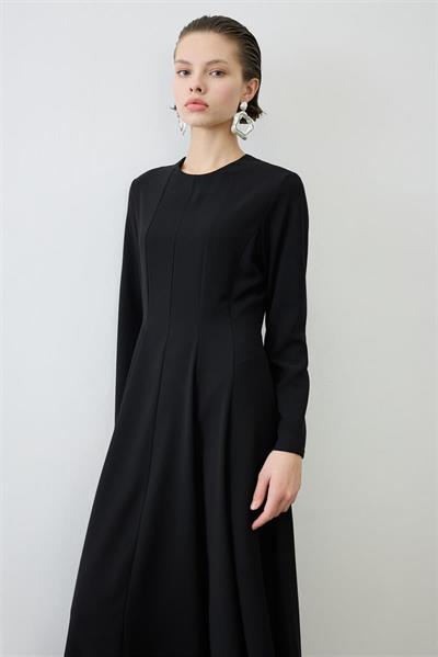 ALIZA CREPE FITTED DRESS BLACK