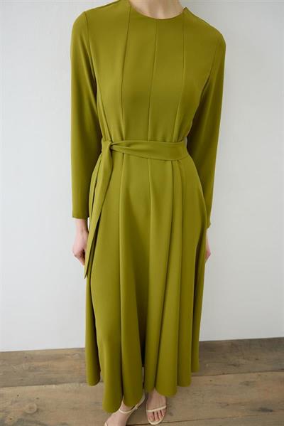 ALIZA CREPE FITTED DRESS GREEN