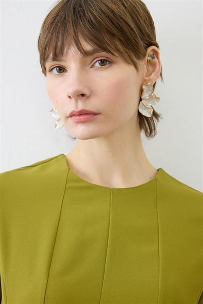 ALIZA CREPE FITTED DRESS GREEN