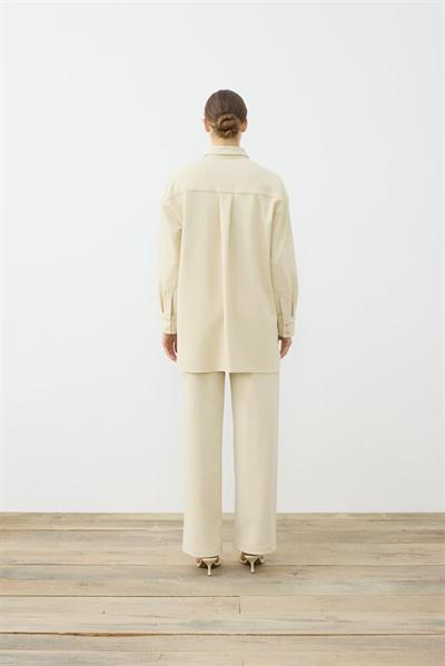 AYSA KNITTED SHIRT SET BEIGE