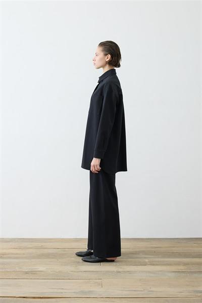 AYSA KNITTED SHIRT SET BLACK