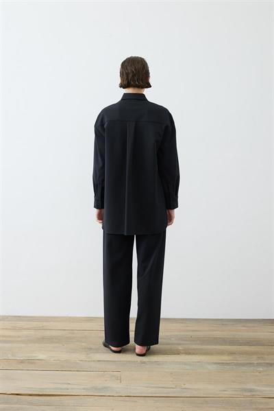 AYSA KNITTED SHIRT SET BLACK