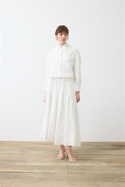 BELLA EMBROIDERED SKIRT SET WITH APPLIQUÉ DETAILS WHITE