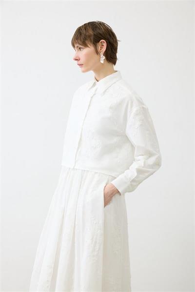 BELLA EMBROIDERED SKIRT SET WITH APPLIQUÉ DETAILS WHITE