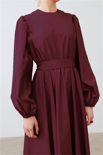 BERA COTTON DRESS BURGUNDY
