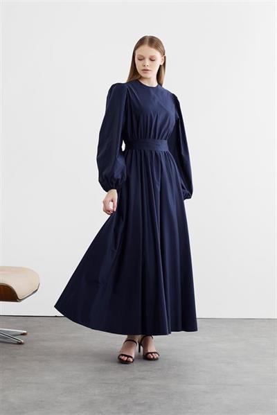 BERA COTTON DRESS NAVY BLUE