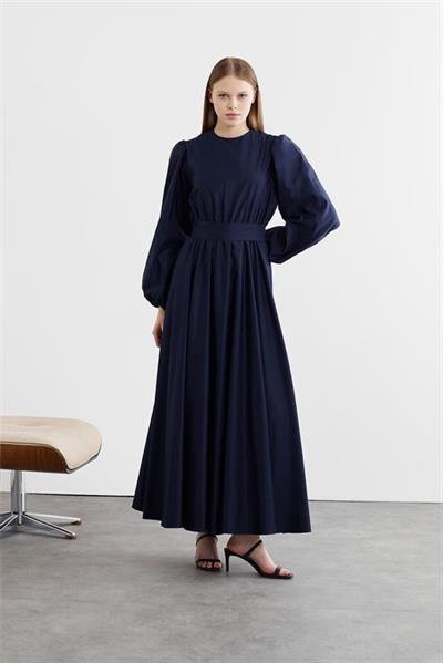 BERA COTTON DRESS NAVY BLUE