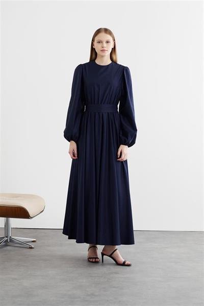 BERA COTTON DRESS NAVY BLUE