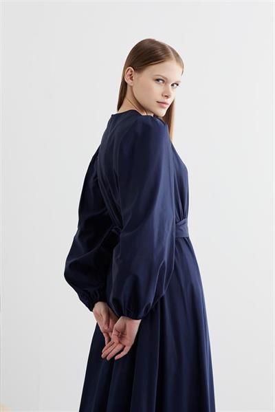BERA COTTON DRESS NAVY BLUE