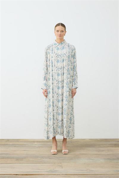 BLANC PATTERNED RAYON VISCOSE SHIRT DRESS BABY BLUE