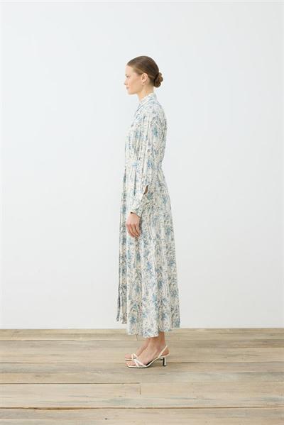 BLANC PATTERNED RAYON VISCOSE SHIRT DRESS BABY BLUE