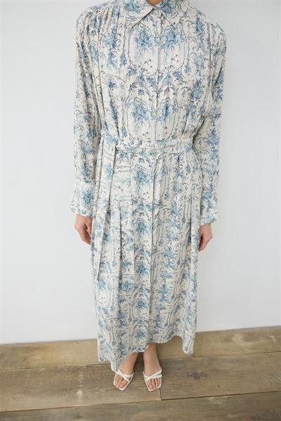 BLANC PATTERNED RAYON VISCOSE SHIRT DRESS BABY BLUE