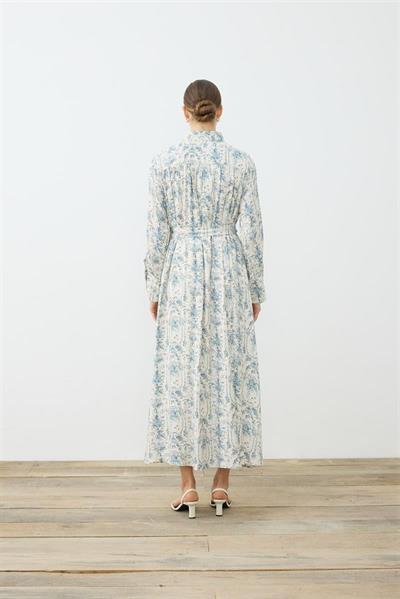 BLANC PATTERNED RAYON VISCOSE SHIRT DRESS BABY BLUE