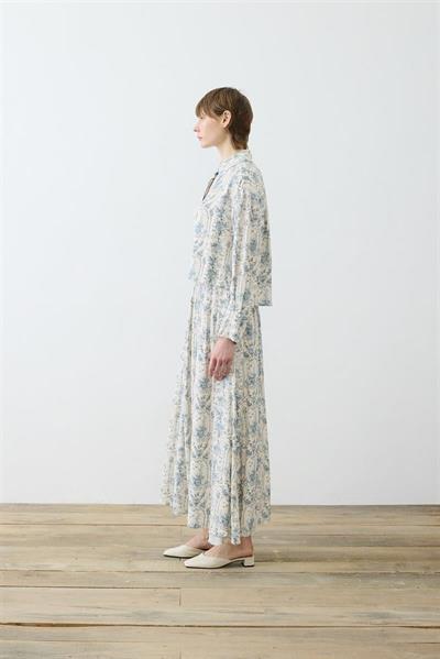 BLANC PATTERNED RAYON VISCOSE SKIRT SET BABY BLUE