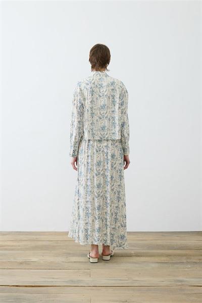 BLANC PATTERNED RAYON VISCOSE SKIRT SET BABY BLUE