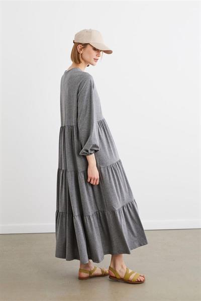 CAMILA JERSEY LAYERED DRESS GREY MELANGE