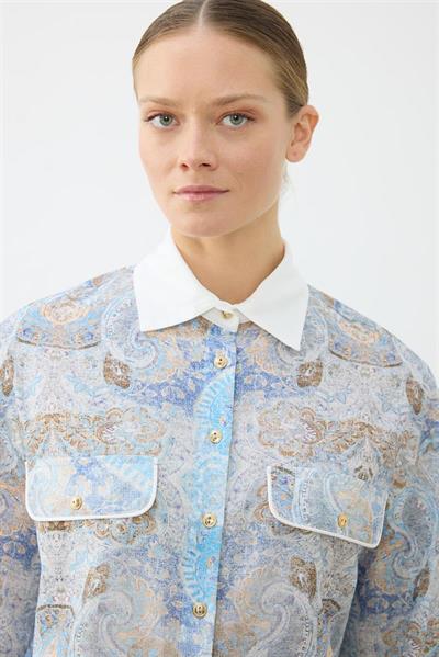 CELINE PATTERNED VOILE SKIRT SET BABY BLUE