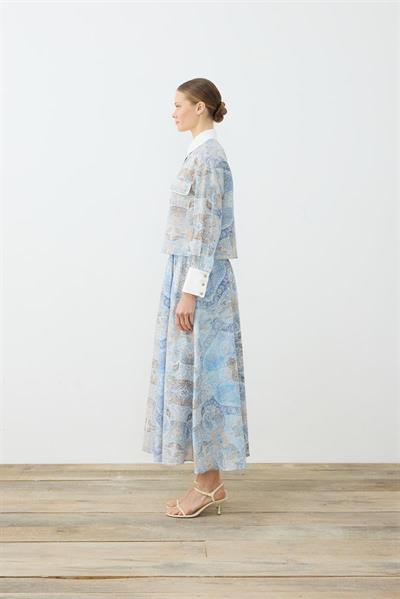CELINE PATTERNED VOILE SKIRT SET BABY BLUE