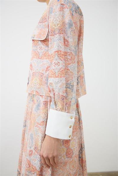 CELINE PATTERNED VOILE SKIRT SET POWDER PINK