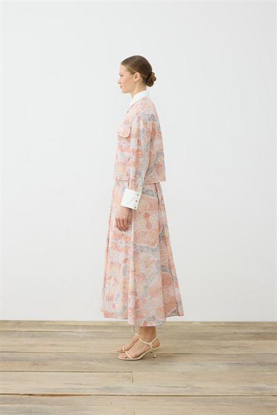 CELINE PATTERNED VOILE SKIRT SET POWDER PINK