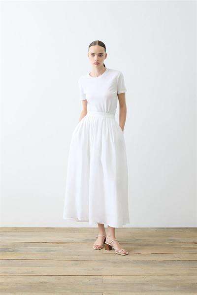 CLARA 100% LINEN SKIRT SET WHITE