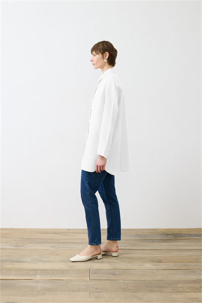 COLOR 100% LINEN SHIRT WHITE