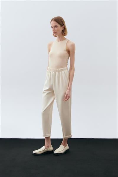 DOUBLE HEM SCUBA PANTS VANILLA