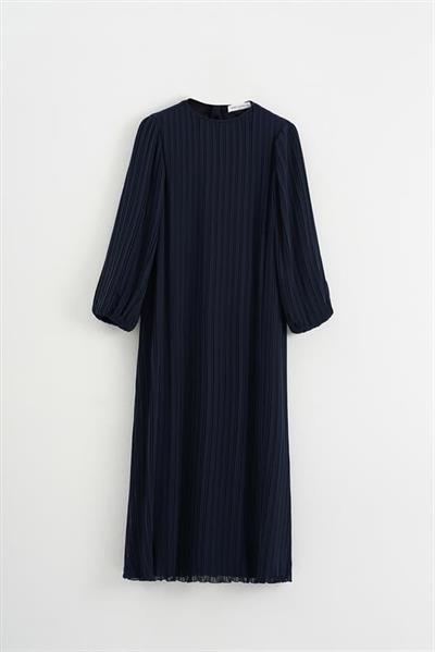 DUE CHIFFON PLEATED DRESS NAVY BLUE