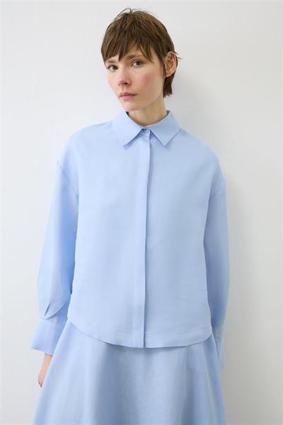 EMMA 100% LINEN BIAS CUT SKIRT SET BABY BLUE