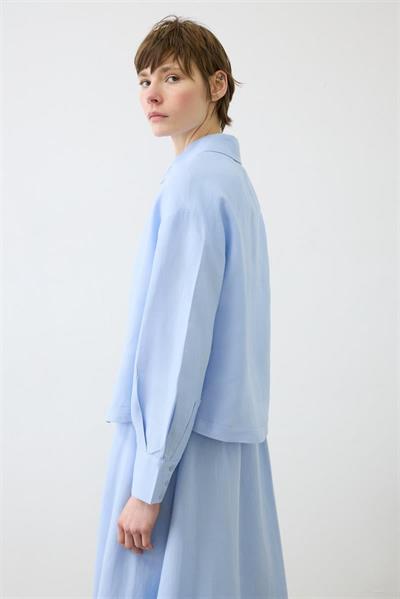 EMMA 100% LINEN BIAS CUT SKIRT SET BABY BLUE