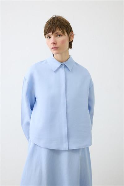 EMMA 100% LINEN BIAS CUT SKIRT SET BABY BLUE