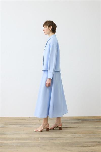 EMMA 100% LINEN BIAS CUT SKIRT SET BABY BLUE