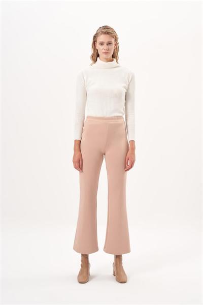 FLARED SCUBA PANTS MINK
