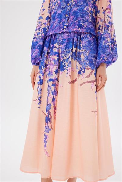 FLORIST LINEN SKIRT SET POWDER PINK