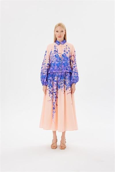 FLORIST LINEN SKIRT SET POWDER PINK