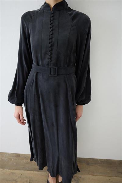 GLORIA HALF STRAPPED SHIRT DRESS BLACK