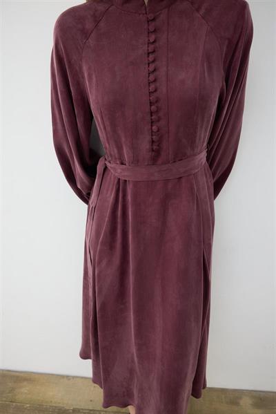 GLORIA HALF STRAPPED SHIRT DRESS BURGUNDY