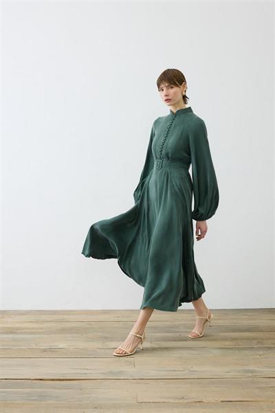 GLORIA HALF STRAPPED SHIRT DRESS KHAKI