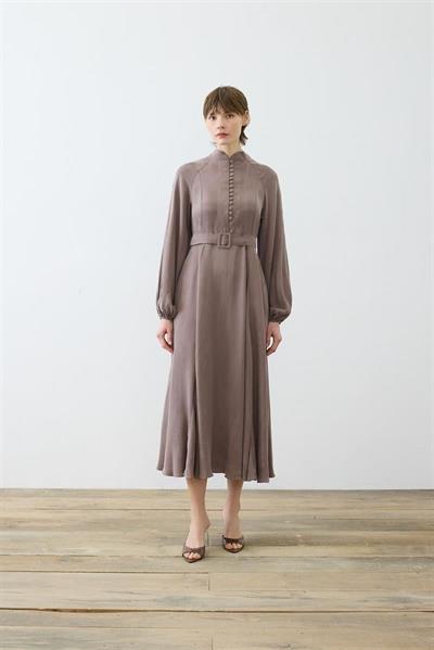 GLORIA HALF STRAPPED SHIRT DRESS TAUPE