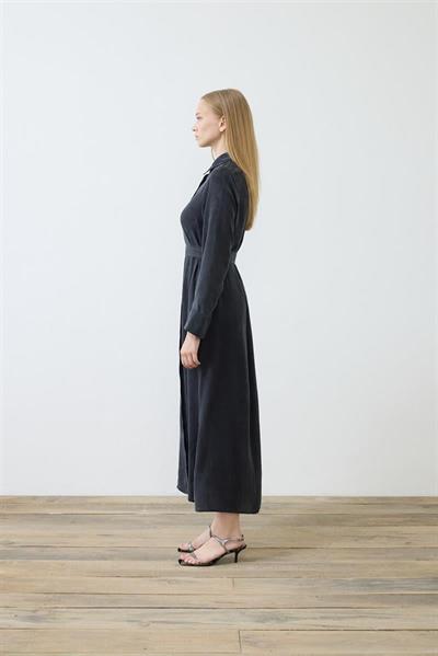 GLORIA WASHED SILK DRESS BLACK