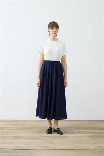GLORY STRETCH CREPE SKIRT NAVY BLUE