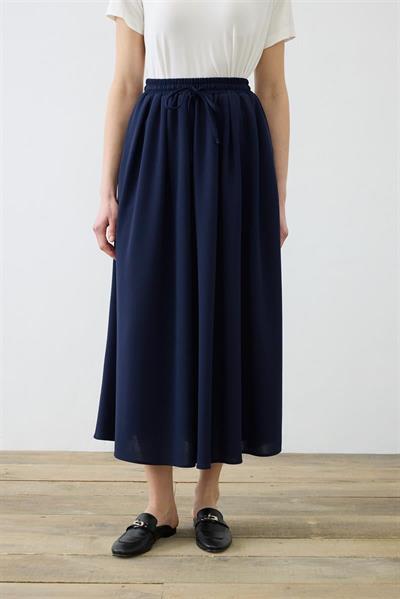 GLORY STRETCH CREPE SKIRT NAVY BLUE
