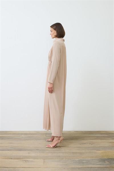 HELEN TEXTURED CHIFFON DRESS BEIGE