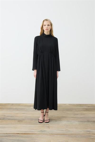 HELEN TEXTURED CHIFFON DRESS BLACK