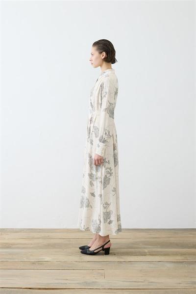 ITZ PATTERNED RAYON VISCOSE SHIRT DRESS BEIGE