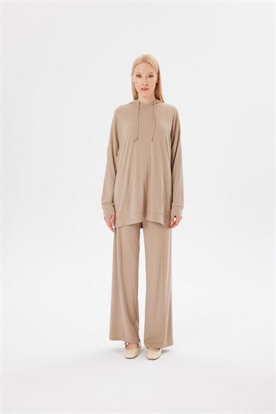 JERSEY MODAL HOODIE SET BEIGE
