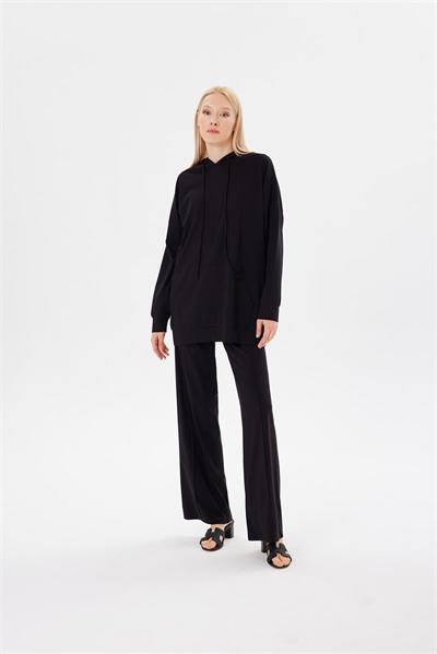 JERSEY MODAL HOODIE SET BLACK