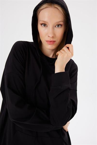 JERSEY MODAL HOODIE SET BLACK